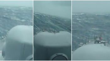 viento y olas de mas de 6 metros: el video que muestra el rastrillaje para hallar al submarino viento y olas de mas de 6 metros: el video que muestra el rastrillaje para hallar al submarino