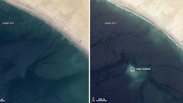 La NASA presenta imágenes de la isla que apareció después de un terremoto