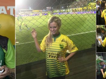 Tras rumores de infidelidad, Maglietti alentó a Jonás Gutiérrez en la cancha