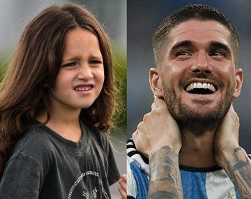 Rodrigo De Paul y su hija Francesca.