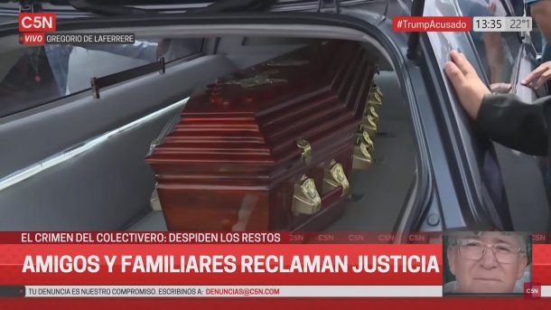 Entre aplausos y gritos por justicia, despidieron los restos del colectivero asesinado