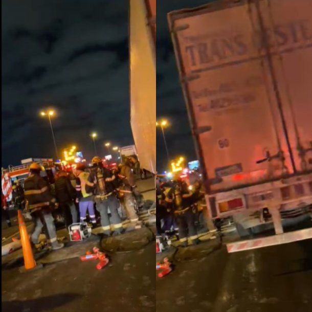 Terrible accidente en Panamericana: un auto se incrustó debajo de un camión