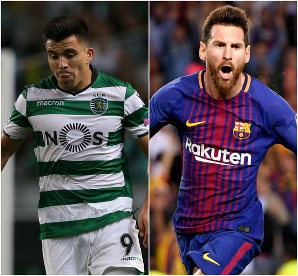 Marcos Acuña y Lionel Messi