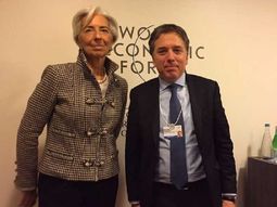 Christine Lagarde, titular del FMI y el ministro Nicolás Dujovne 