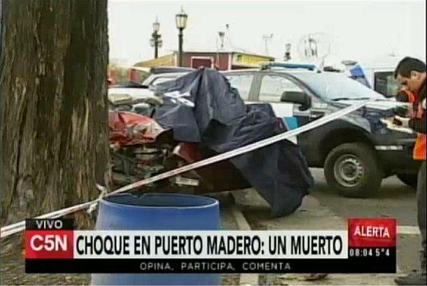Choque fatal en Puerto Madero: un muerto y un herido