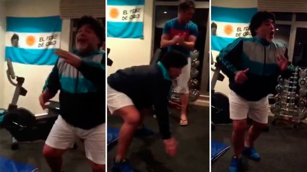 ¡Tirate un paso, Diego! Lejos de la pelea con Claudia Villafañe, Maradona baila cumbia en Dubai