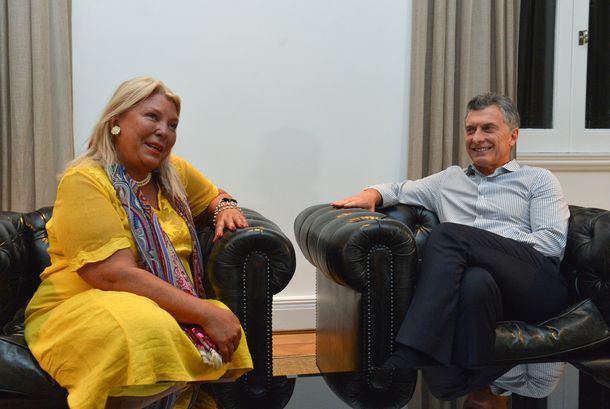 Elisa Carrió y Mauricio Macri en Olivos