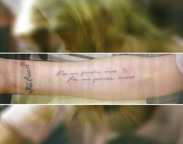 ¿Qué dice el nuevo tatuaje de Nazarena Vélez en homenaje a Fabián Rodríguez?