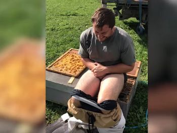 Se sentó sobre cientos de abejas desnudo y se viralizó