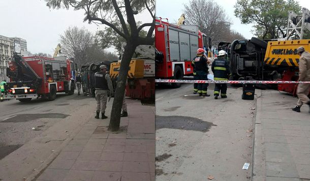 Accidente entre un camión y una grúa en Puerto Madero: hay al menos un muerto