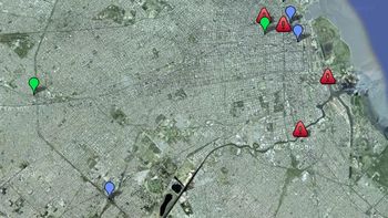 el mapa actualizado de todos los cortes y piquetes