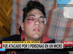 Feroz agresión en un colectivo: lo golpearon con un palo para robarle