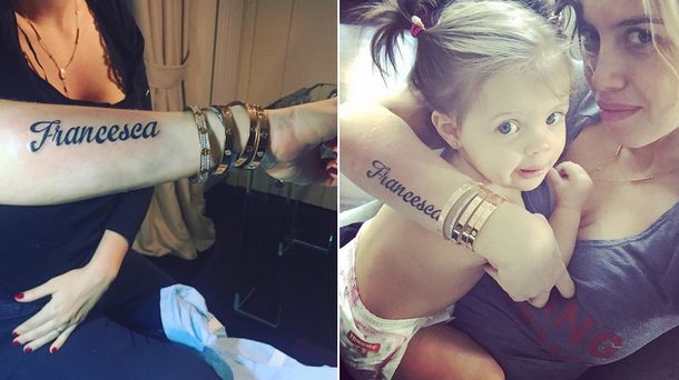 El jugado tatuaje de Wanda Nara con el nombre de su hija