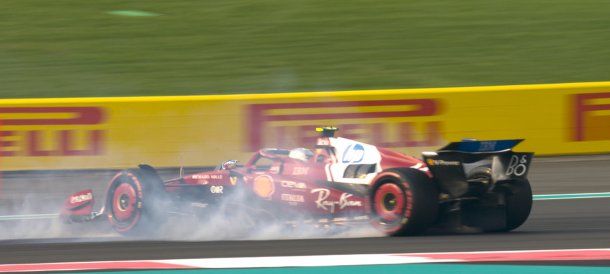 Trompo y choque de Lewis Hamilton en la Práctica Libre 3 del GP de Abu Dabi