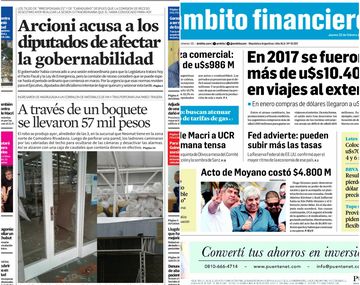 Tapas de diarios del jueves 22 de febrero de 2018