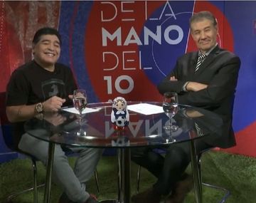 Diego Maradona con Víctor Hugo Morales