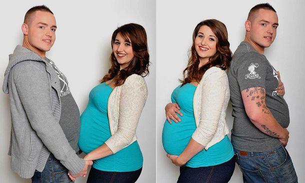 Hombre asegura estar embarazado a la par de su novia