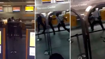 video: se enojo porque le cancelaron un vuelo y noqueo a dos policias video: se enojo porque le cancelaron un vuelo y noqueo a dos policias
