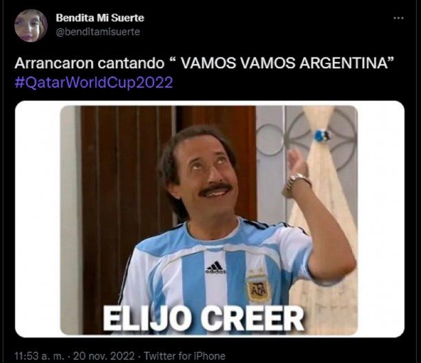 Memes por el primer Vamos vamos Argentina en el Mundial de Qatar 2022