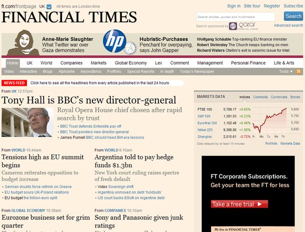 El Financial Times advierte por un nuevo default en Argentina