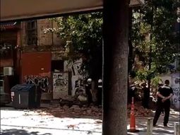 Derrumbe en las calles Ceballos y Humberto Primo