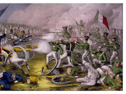 Se produce en 1847 la batalla de La Angostura o de Buena Vista, ante la invasión de las tropas estadounidenses. Se produce en 1847 la batalla de La Angostura o de Buena Vista, ante la invasión de las tropas estadounidenses.