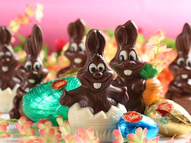 conejitos de pascua de chocolate