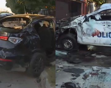 Persecución y choque dejó a varios policías heridos en Wilde