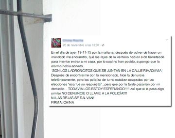 Denunció en Facebook que habían intentado entrar a su casa y después la mataron