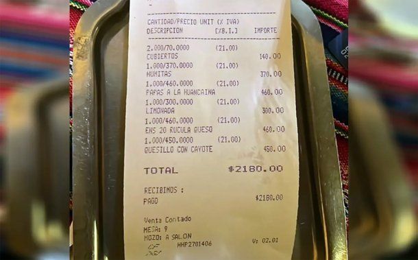 ¿Caro o barato?: tuiteó el ticket de lo que pagó por una cena para dos personas y provocó un debate ¿Caro o barato?: tuiteó el ticket de lo que pagó por una cena para dos personas y provocó un debate