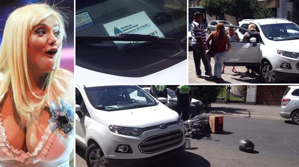 Susto para Gladys, la Bomba Tucumana: chocó contra una motocicleta