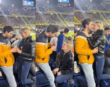 Ella le propuso casamiento en La Bombonera y la reacción del novio fue viral