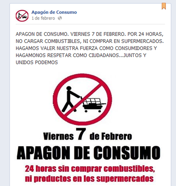 En las redes sociales proponen realizar un apagón de consumo