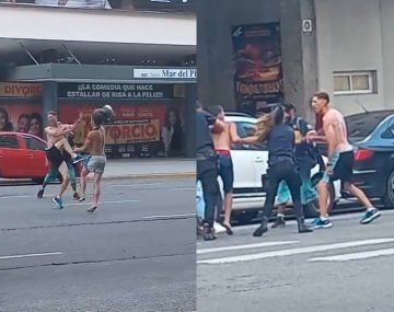 Piñas y descontrol en pleno centro de Mar del Plata