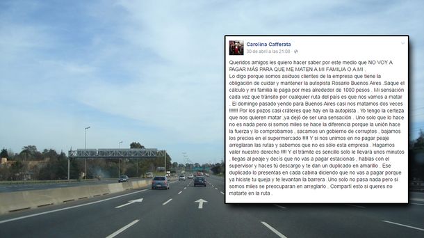 Se niega a pagar el peaje y pide que la imiten en Facebook: Nos quieren matar