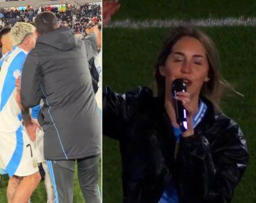 La reacción de Scaloni y De Paul con la joven que cantó el hit de la Selección