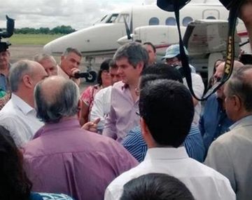 Marcos Peña llegó a Goya para recorrer las zonas inundadas