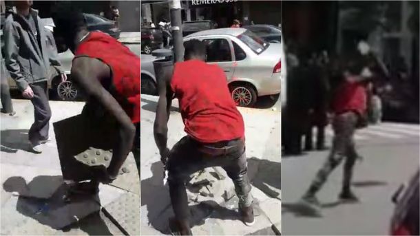 Batalla campal de manteros en avenida Avellaneda