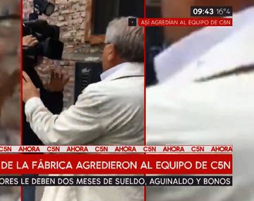 Así fue la agresión de los dueños de una fábrica a un equipo de C5N