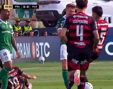 Patada asesina: Erick Pulgar de Flamengo se salvó de la roja tras fuerte plancha a Bruno Fuchs de Palmeiras