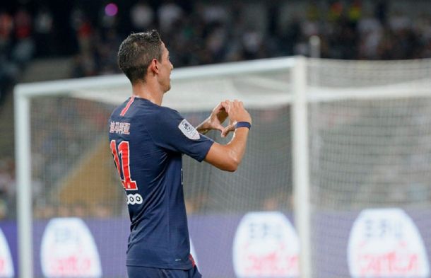 Ángel Di María celebra uno de sus goles