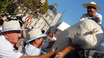 Los yerbateros llegaron a la madrugada a Plaza de Mayo Los yerbateros llegaron a la madrugada a Plaza de Mayo