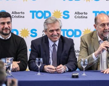 Marcos Cleri, Alberto Fernández y Omar Perotti