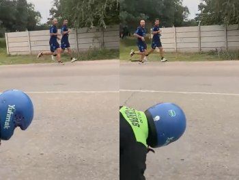 Insólito: un motociclista chocó por querer saludar a Mascherano