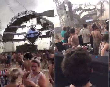 VIDEO: Un DJ murió aplastado por un escenario a causa de una fuerte tormenta