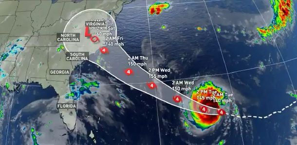 Florence ya está en la categoría 4 y se acerca a las Carolinas