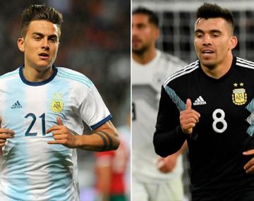 Paulo Dybala y Marcos Acuña