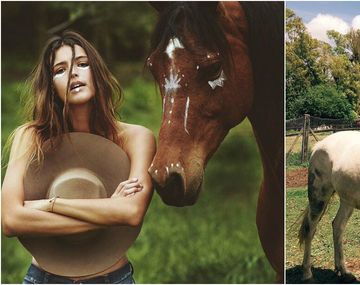 Calu Rivero se mostró al natural con un caballo