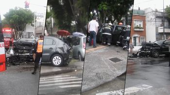 coghlan: camioneta cruzo en rojo y choco dos autos, un colectivo y una moto coghlan: camioneta cruzo en rojo y choco dos autos, un colectivo y una moto