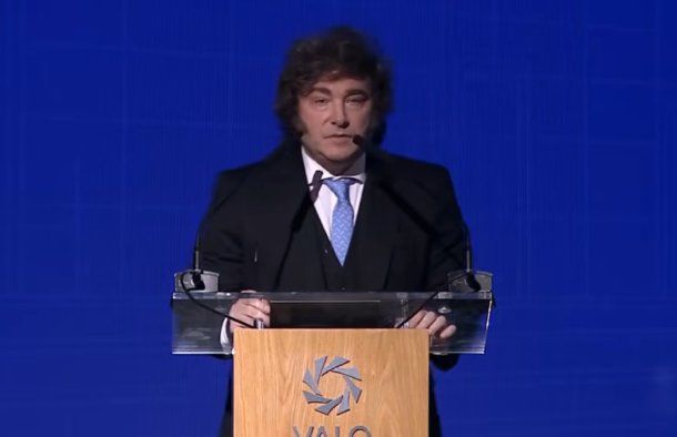 Javier Milei en el evento institucional de VALO